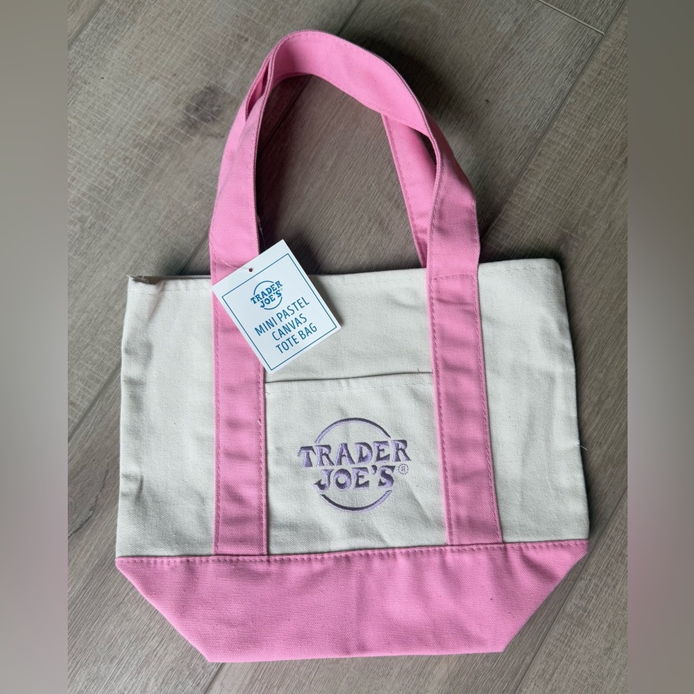 Trader Joe's Mini Pink Canvas Tote